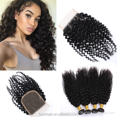 Overnight Shipping Wholesale Human Hair Kinky Curly Hair Drop Shipping Bundles And Closure
